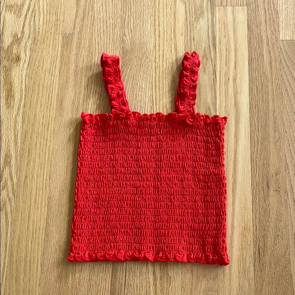 Kids Red Smocked Tank Top